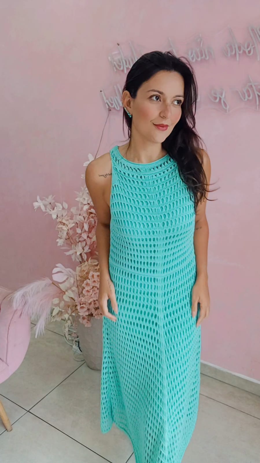 Vestido tricô Verde