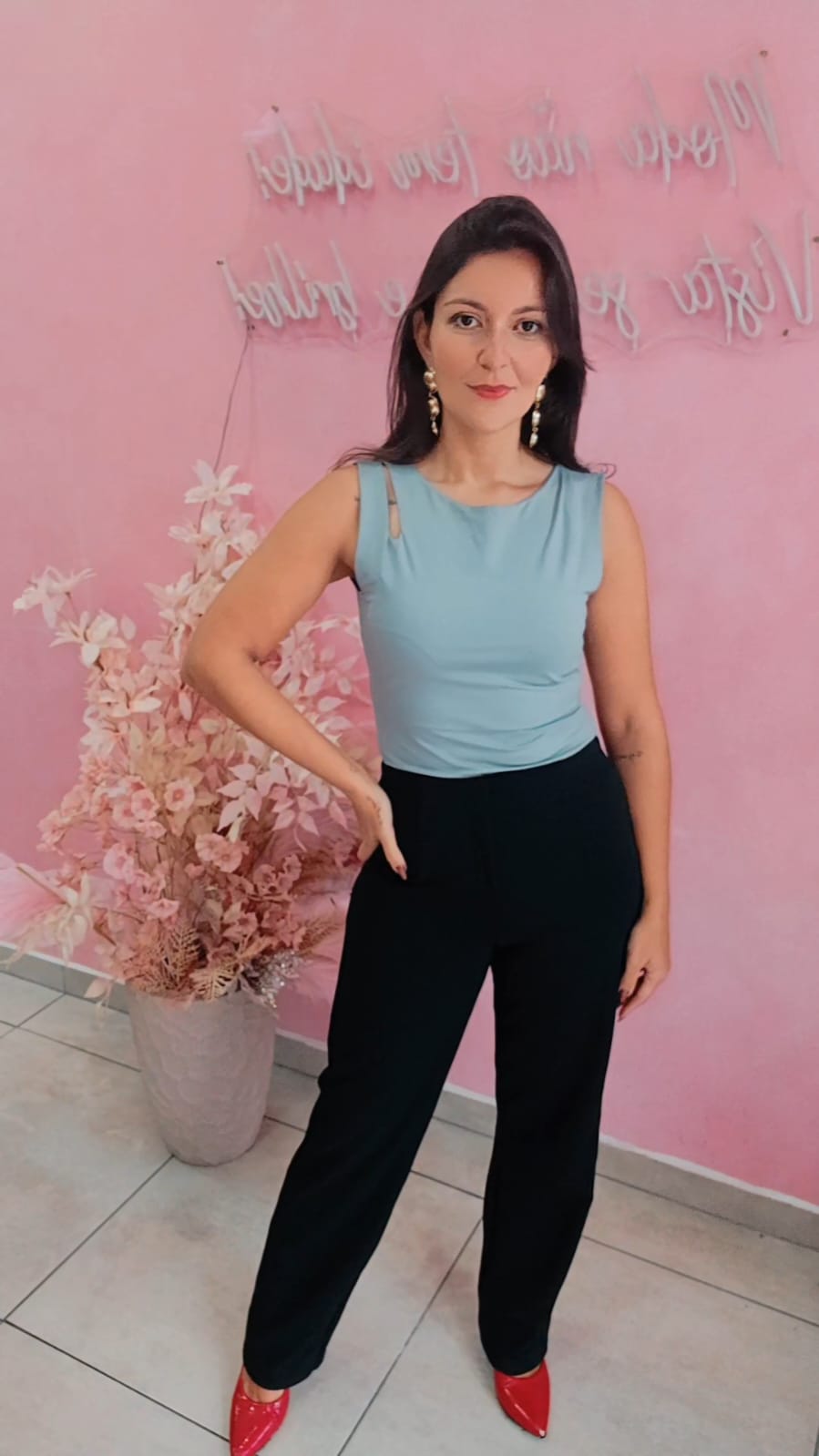 Blusa Regata Poliamida Recorte gota