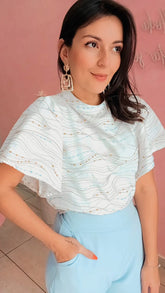 Blusa Bordada manga Ampla