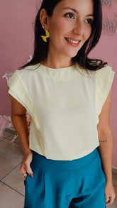 Blusa chiffon manga curta