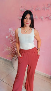 Regata canelada alça larga - natural