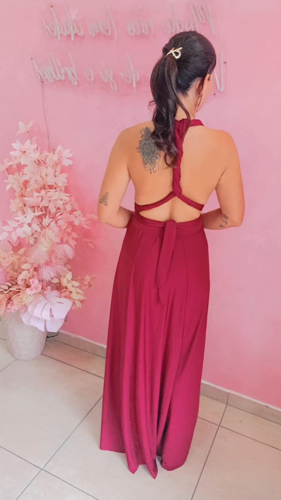 Vestido longo multiformas - Marssala