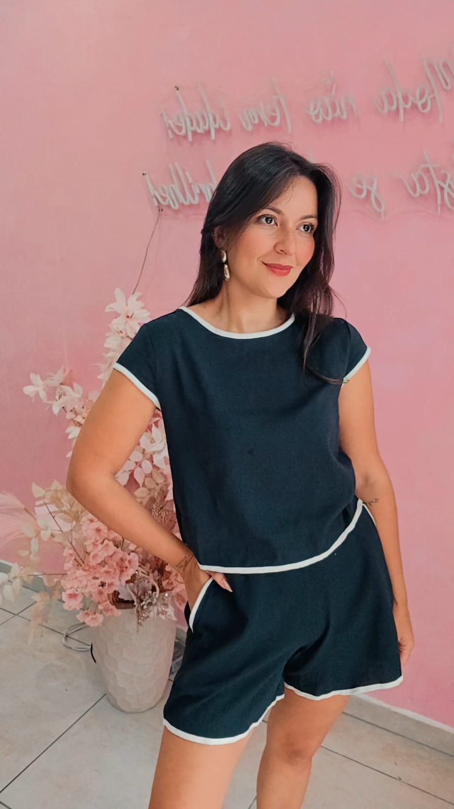 Blusa manga curta em linho