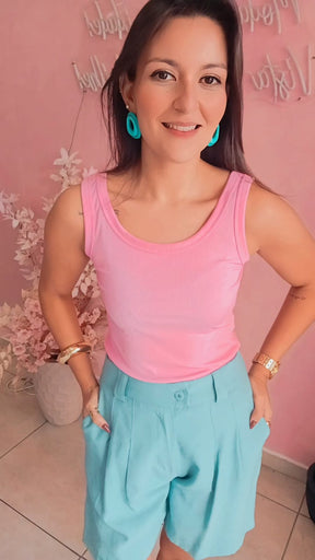 Regata canelada rosa