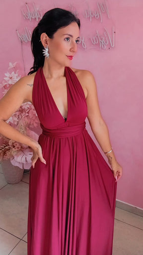 Vestido longo multiformas - Marssala