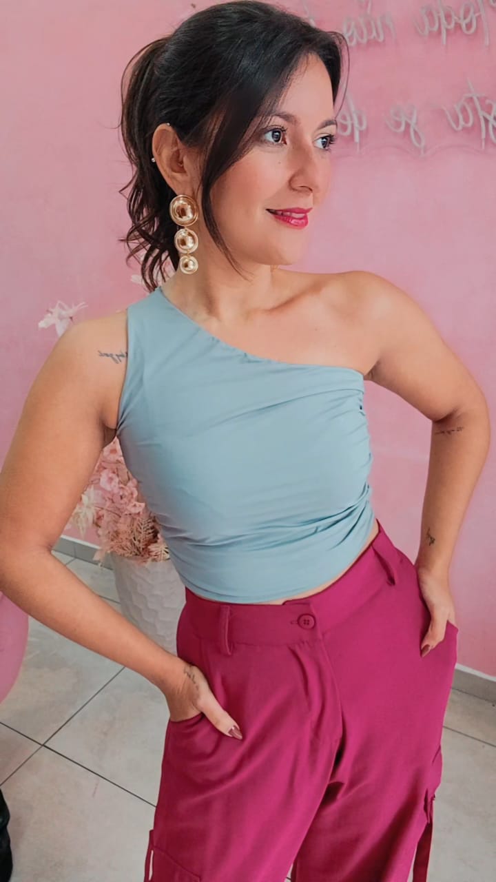 Cropped Poliamida ombro único