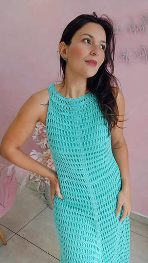 Vestido tricô Verde