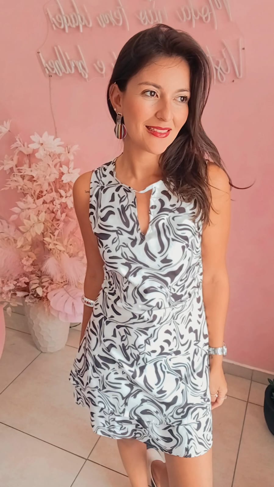 Vestido curto estampado