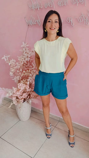 Blusa chiffon manga curta