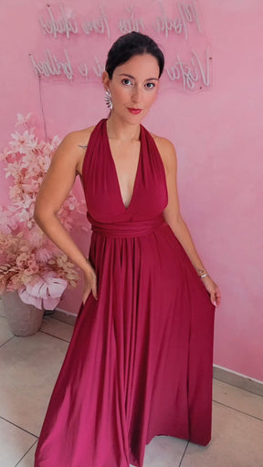 Vestido longo multiformas - Marssala