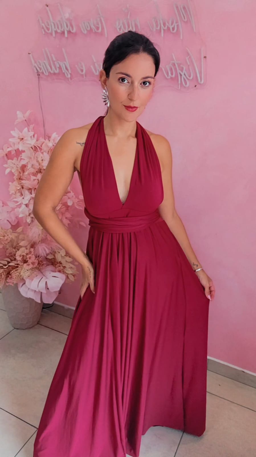 Vestido longo multiformas - Marssala