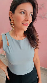 Blusa Regata Poliamida Recorte gota