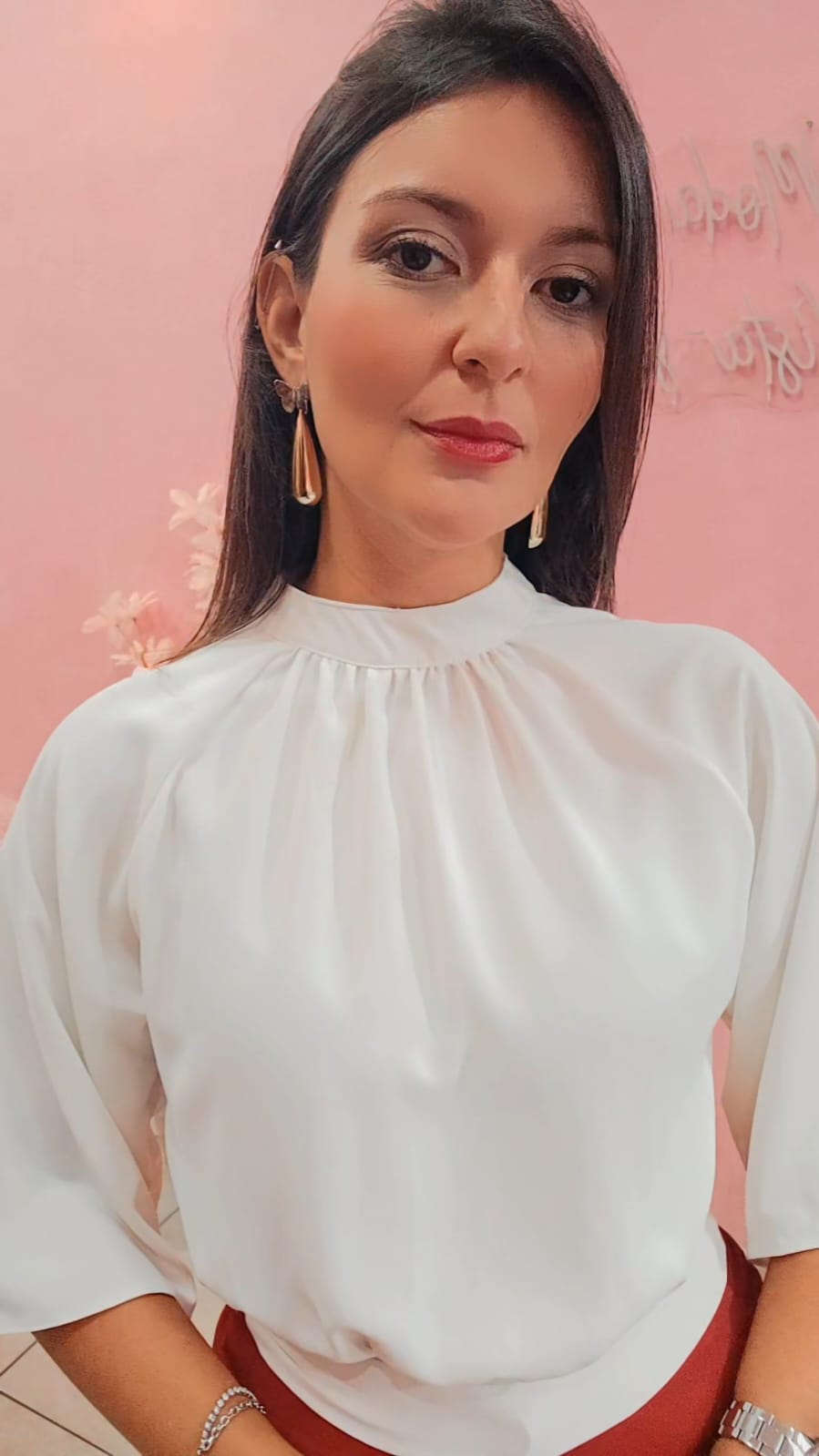 Blusa manga ampla com amarração nas costas OFF White