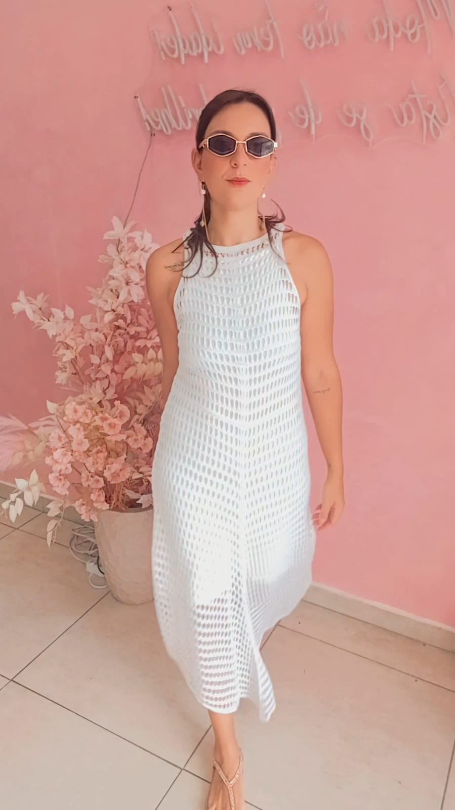 Vestido tricô branco