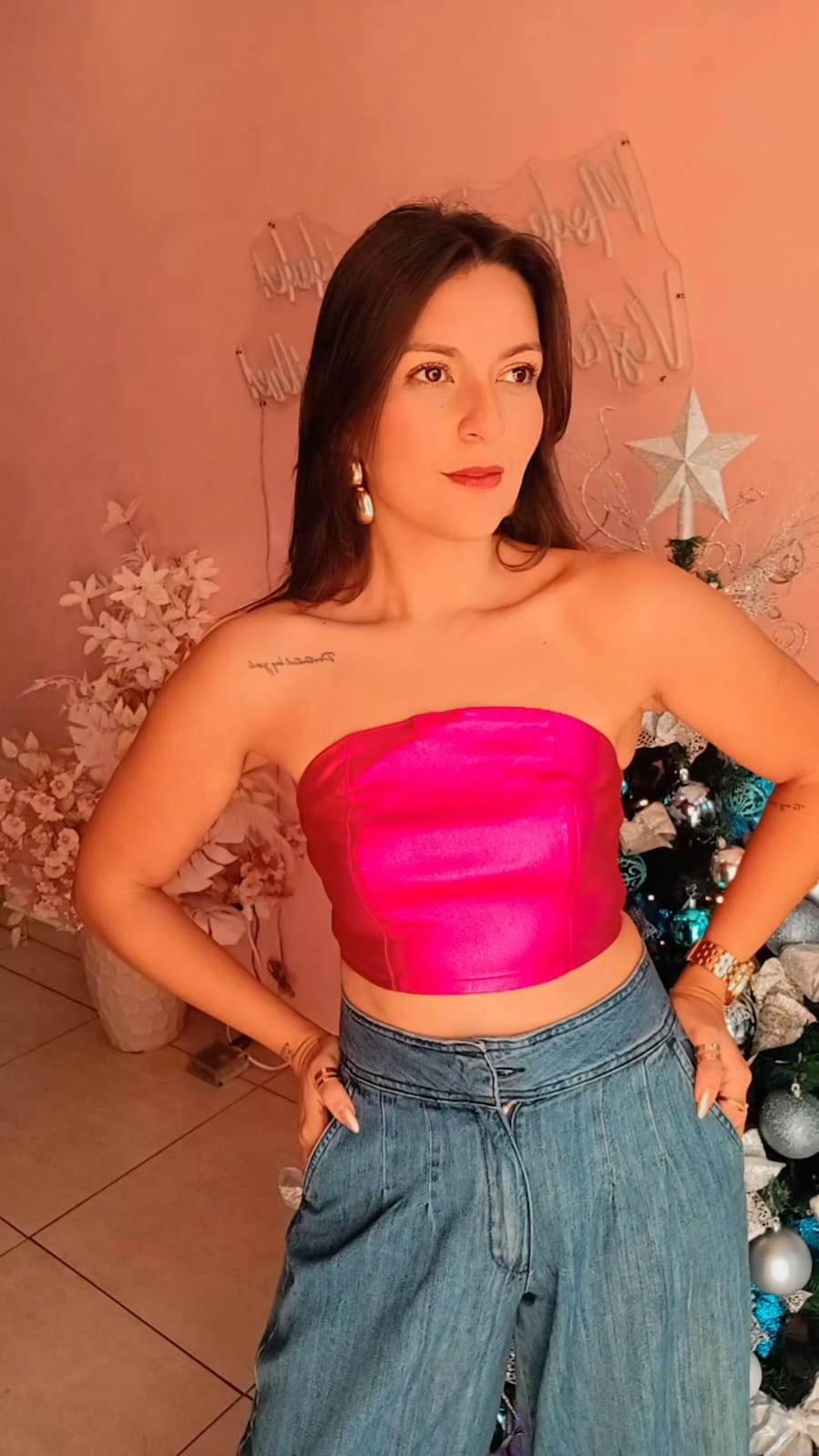 Cropped Metalizado Pink