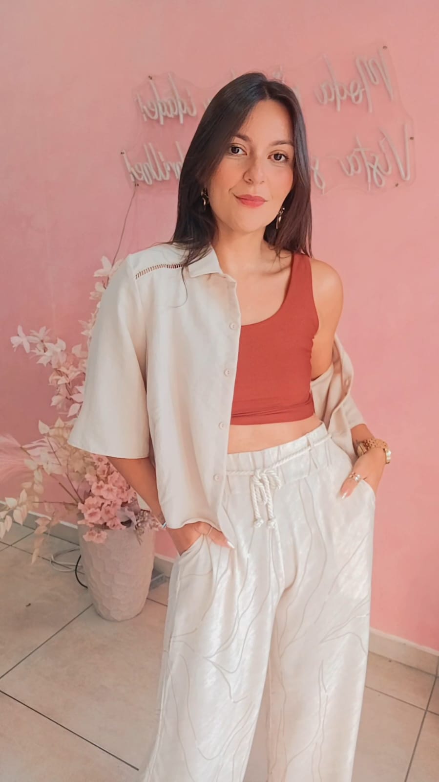 Camisa Cropped manga curta  - Nude