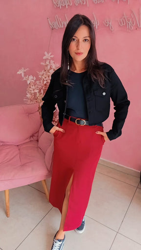 Jaqueta jeans curta Black