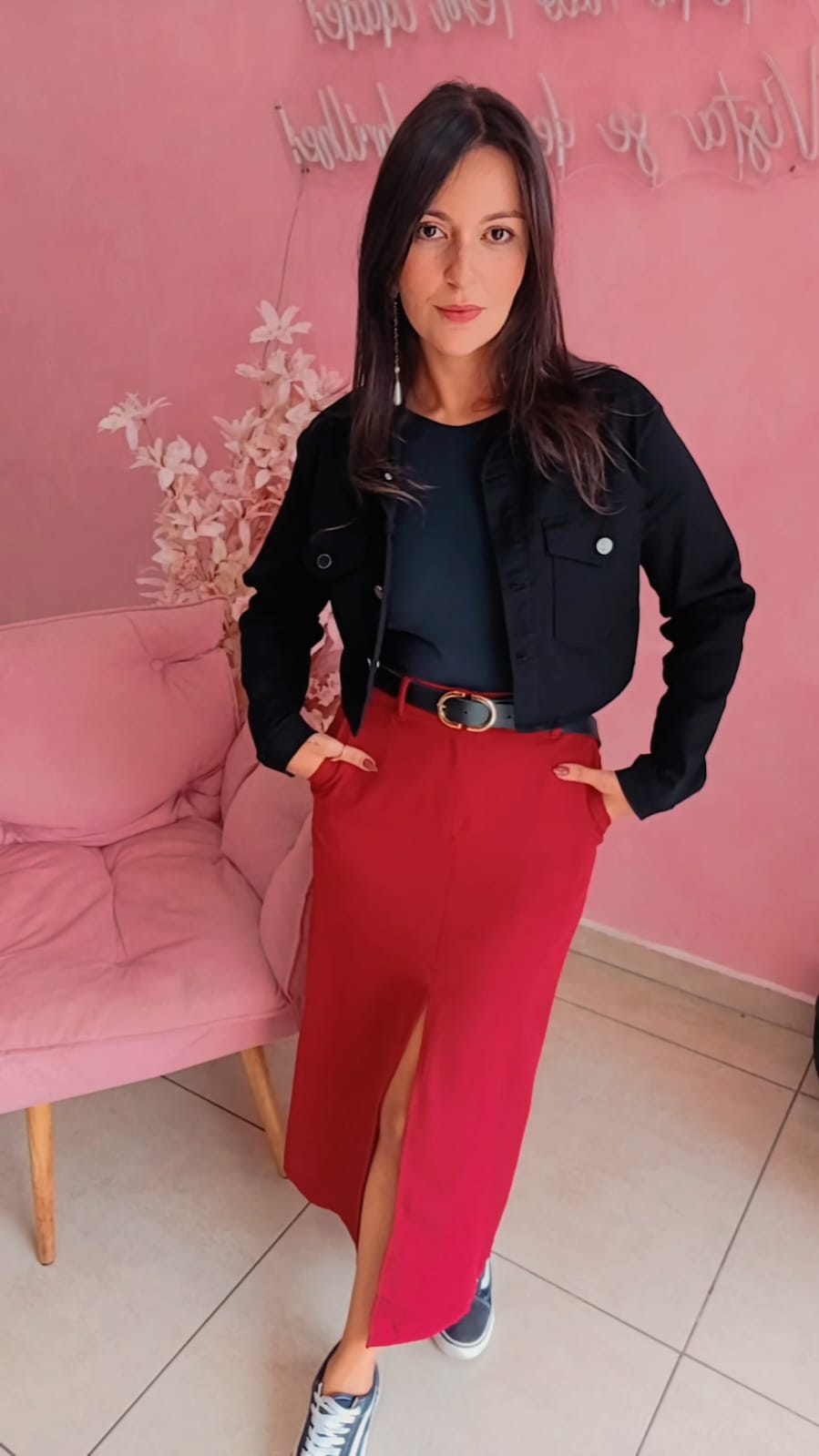 Jaqueta jeans curta Black