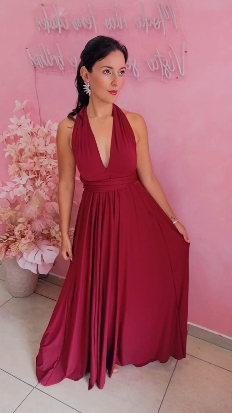 Vestido longo multiformas - Marssala