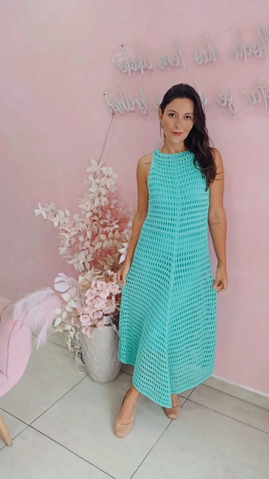 Vestido tricô Verde