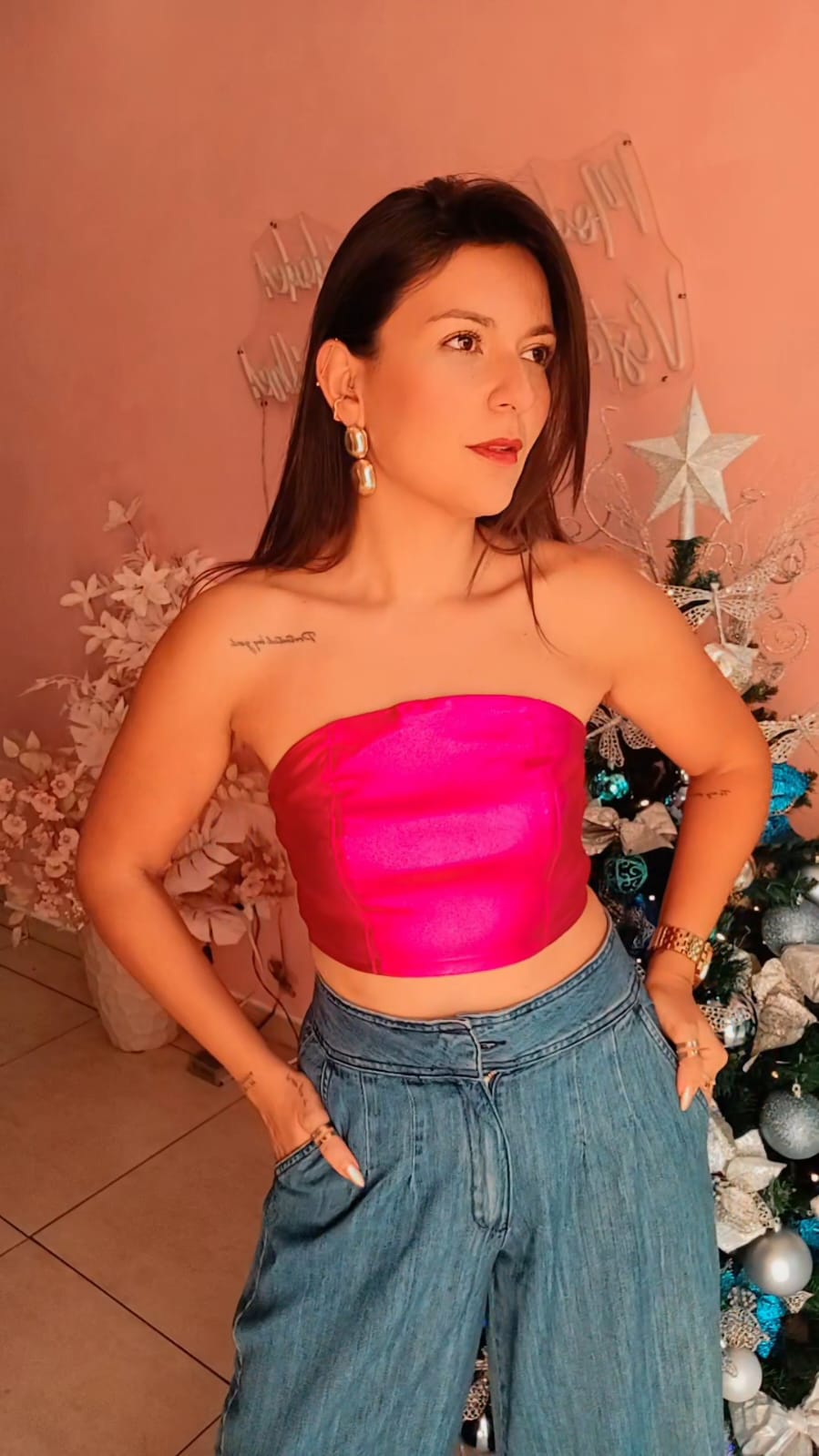 Cropped Metalizado Pink