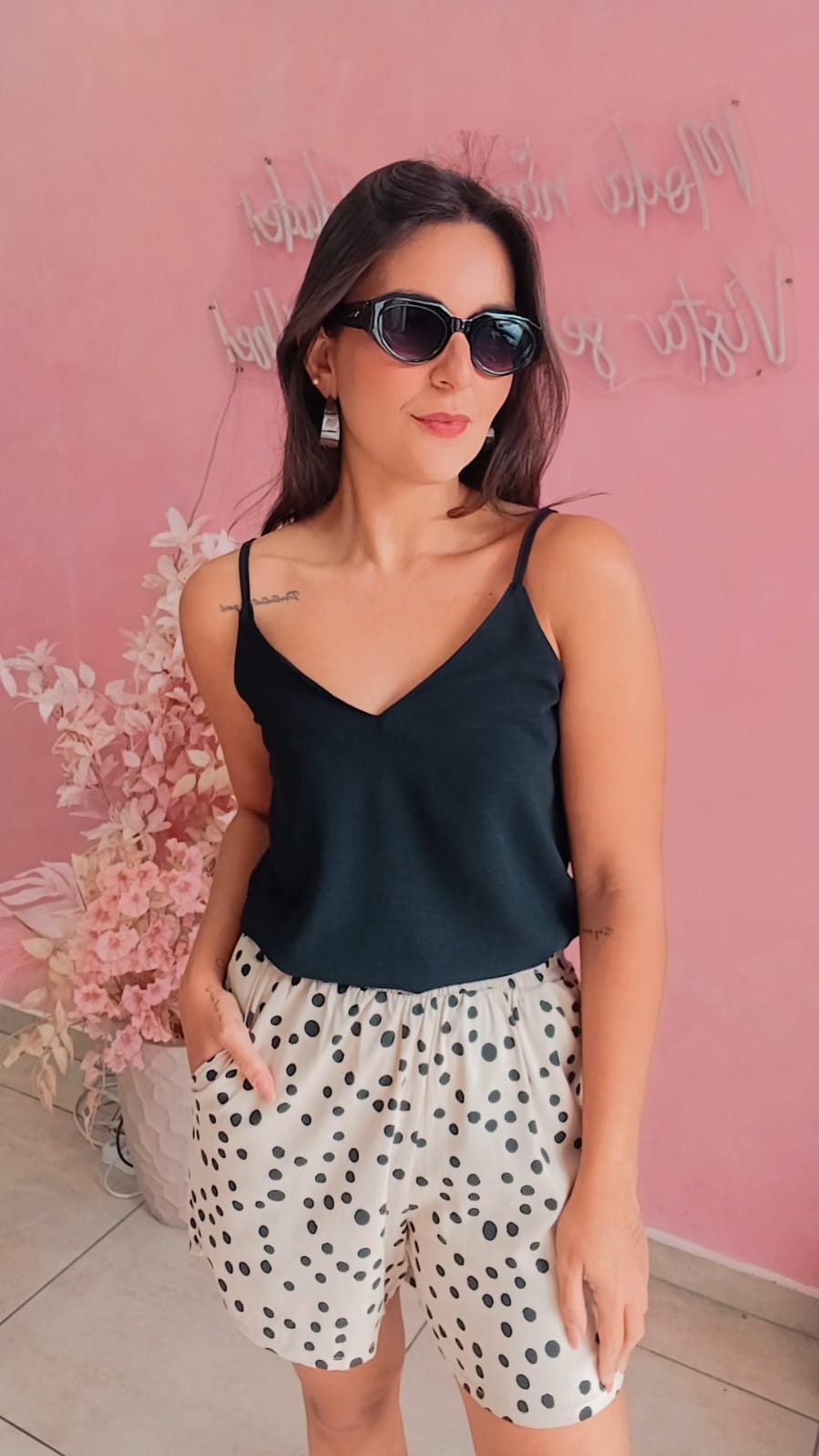 Blusa Alça fina Crepe