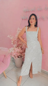 Saia linho folhagens