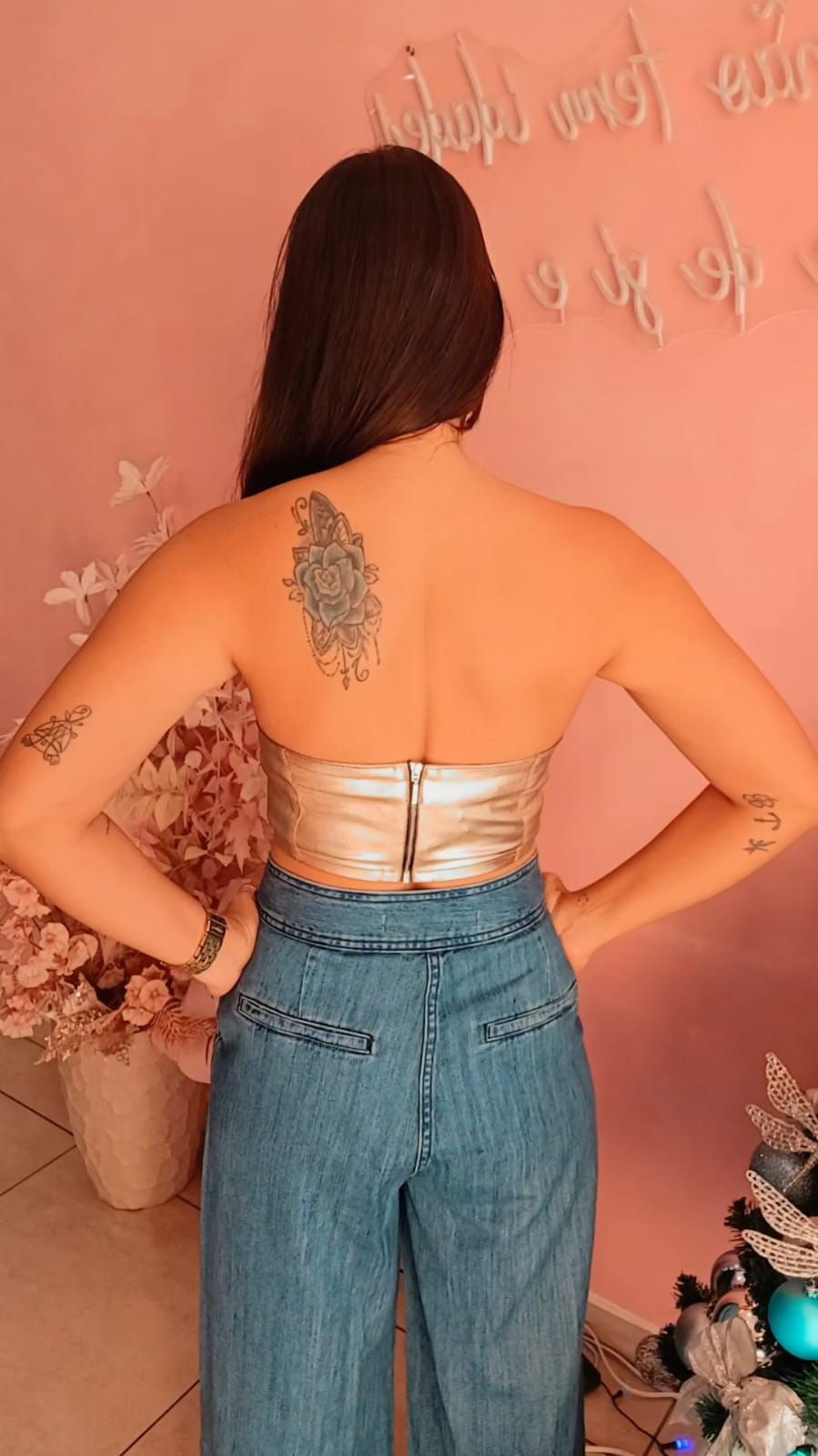 Cropped Metalizado Dourado