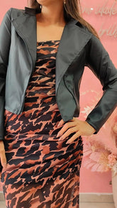 Jaqueta coro eco, manga comprida com ziper