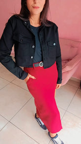 Jaqueta jeans curta Black