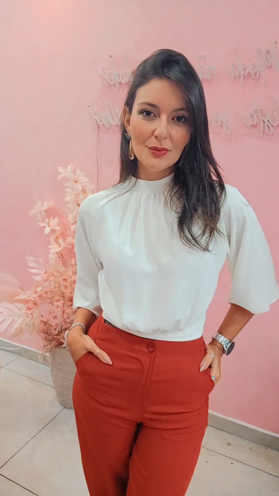 Blusa manga ampla com amarração nas costas OFF White