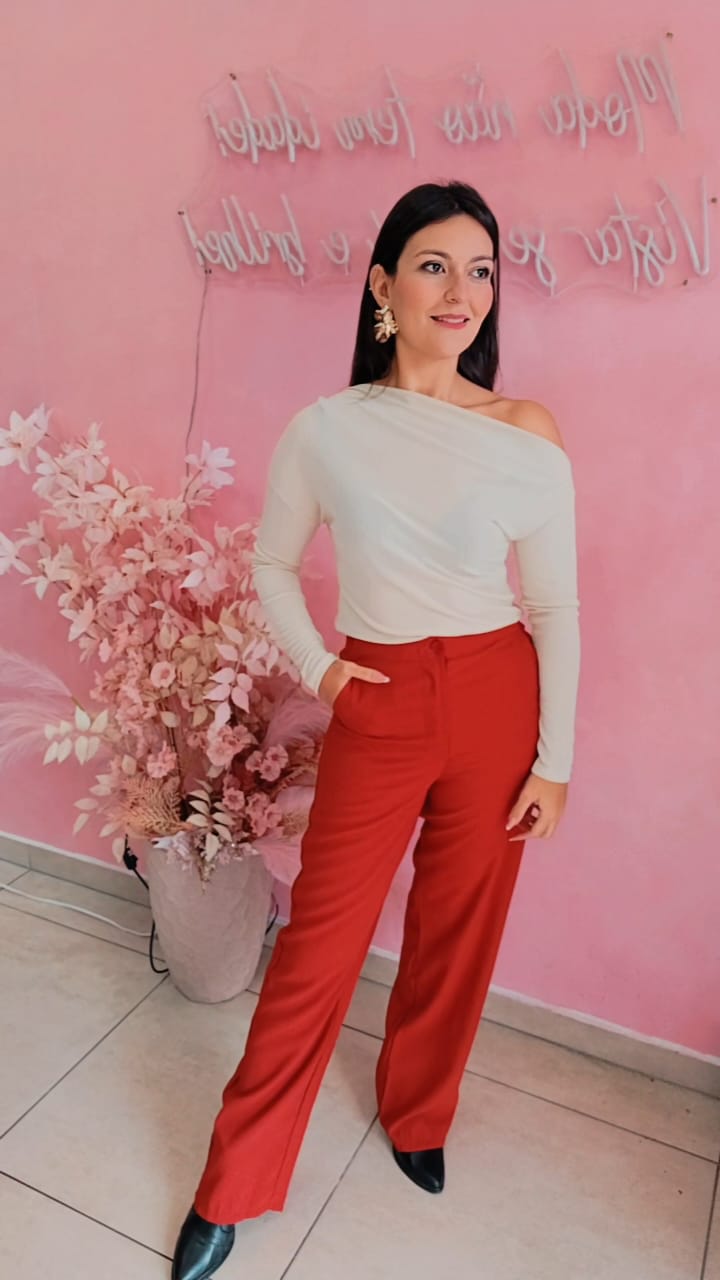 Blusa Ombro a Ombro Nude em Malha Texturizada