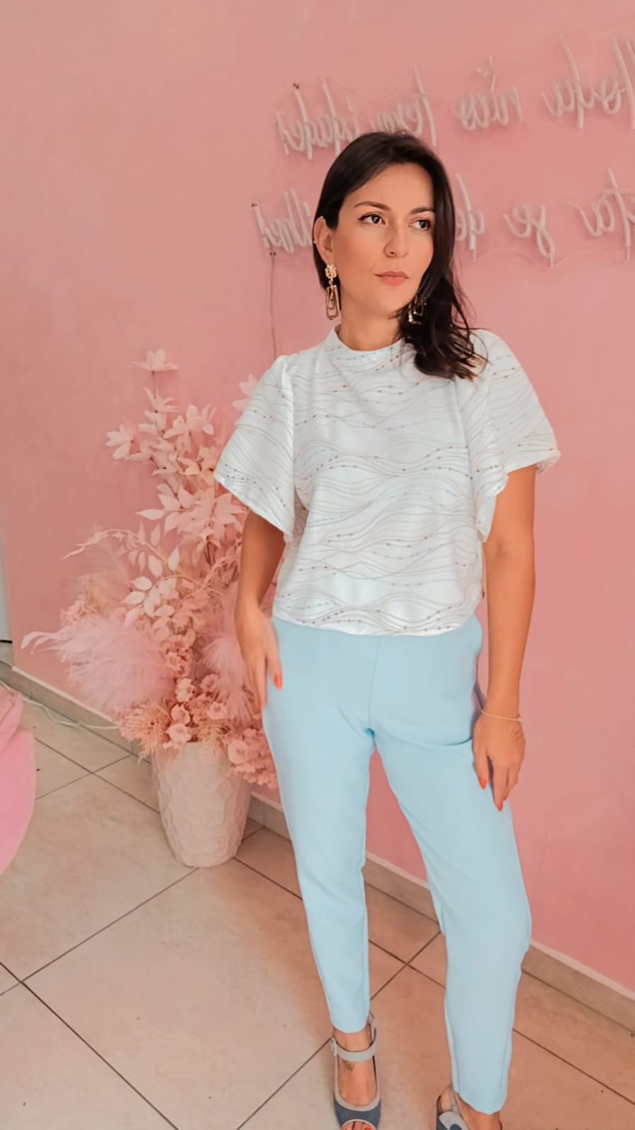 Blusa Bordada manga Ampla