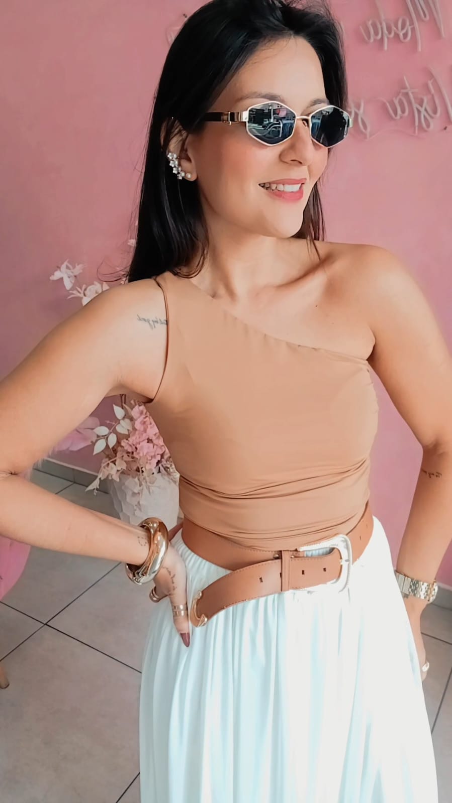 Cropped Poliamida ombro único